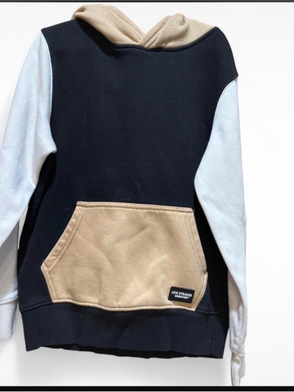 Signature by Levi Strauss Black, Tan & Light Blue Colorblock Hoodie